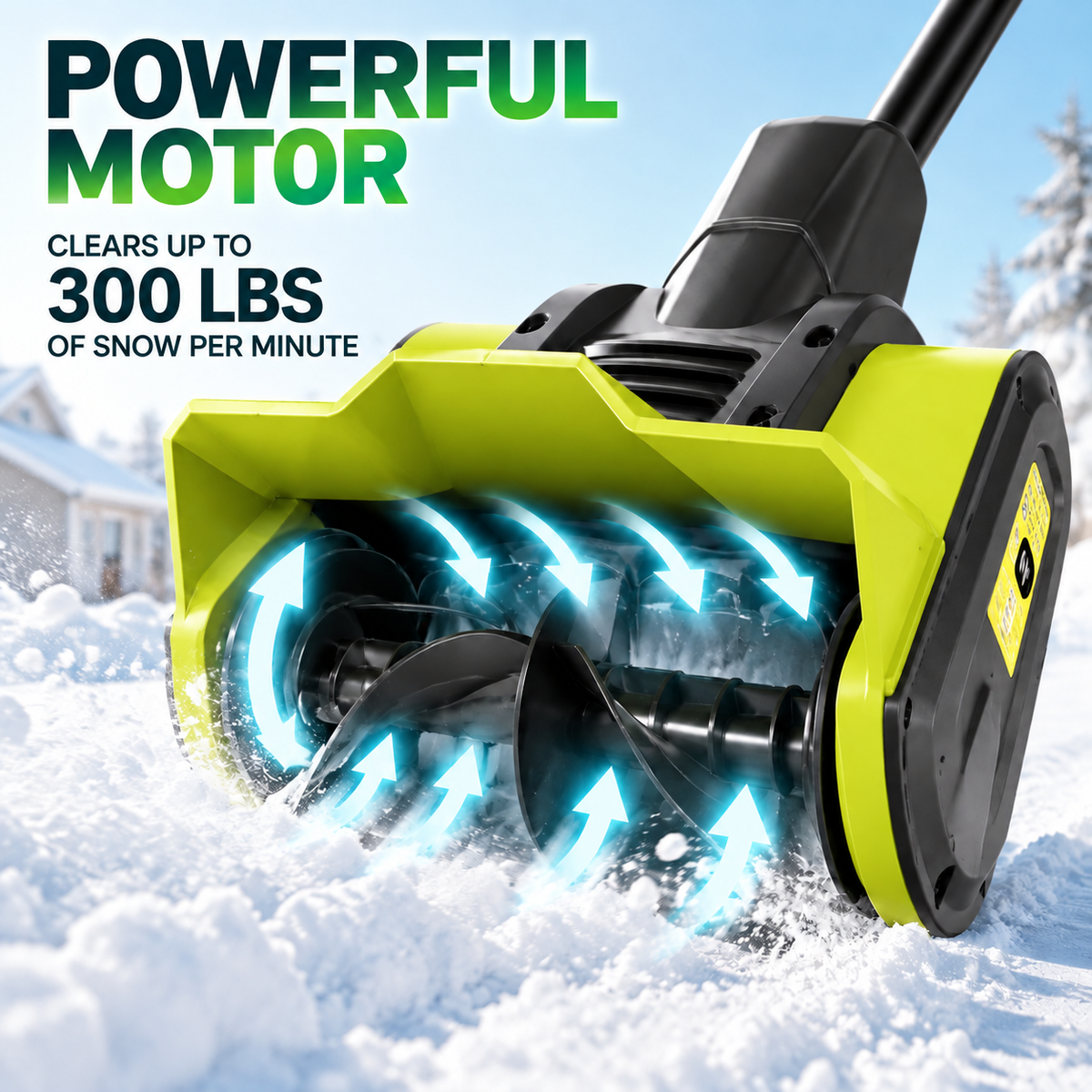 CORVELLAN 12-Inch Electric Snow Blower, Corded Snow Shovel for Driveways & Sidewalks