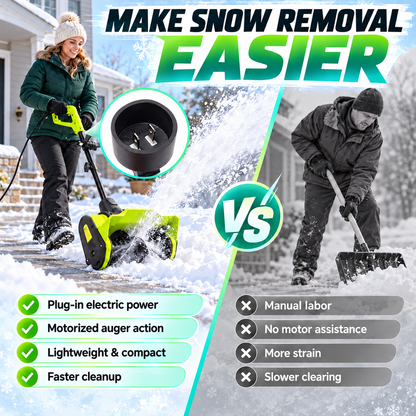 CORVELLAN 12-Inch Electric Snow Blower, Corded Snow Shovel for Driveways & Sidewalks