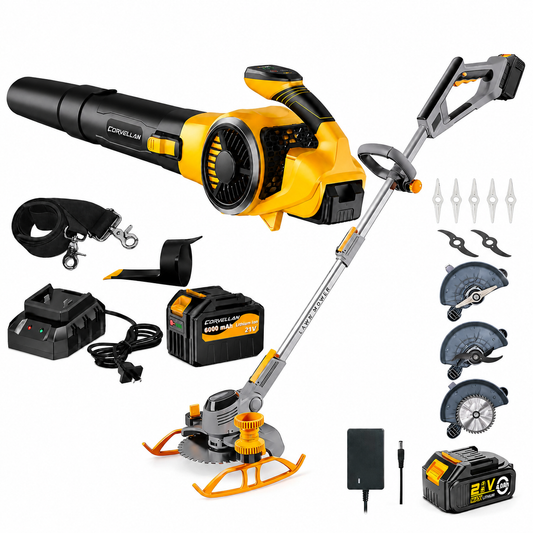 CORVELLAN Cordless Lawn Care Combo Kit – Lawn Trimmer & Leaf Blower