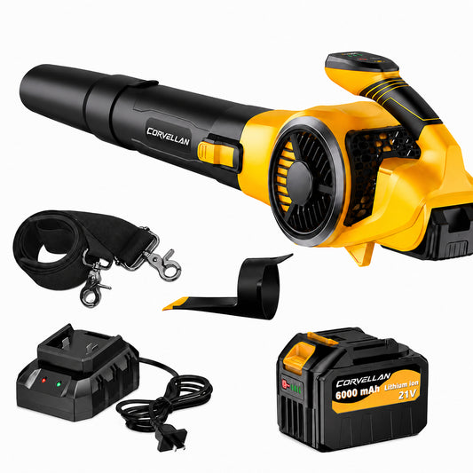 CORVELLAN 4 Speed Cordless Leaf Blower 670 CFM 180 MPH with Battery & Charger