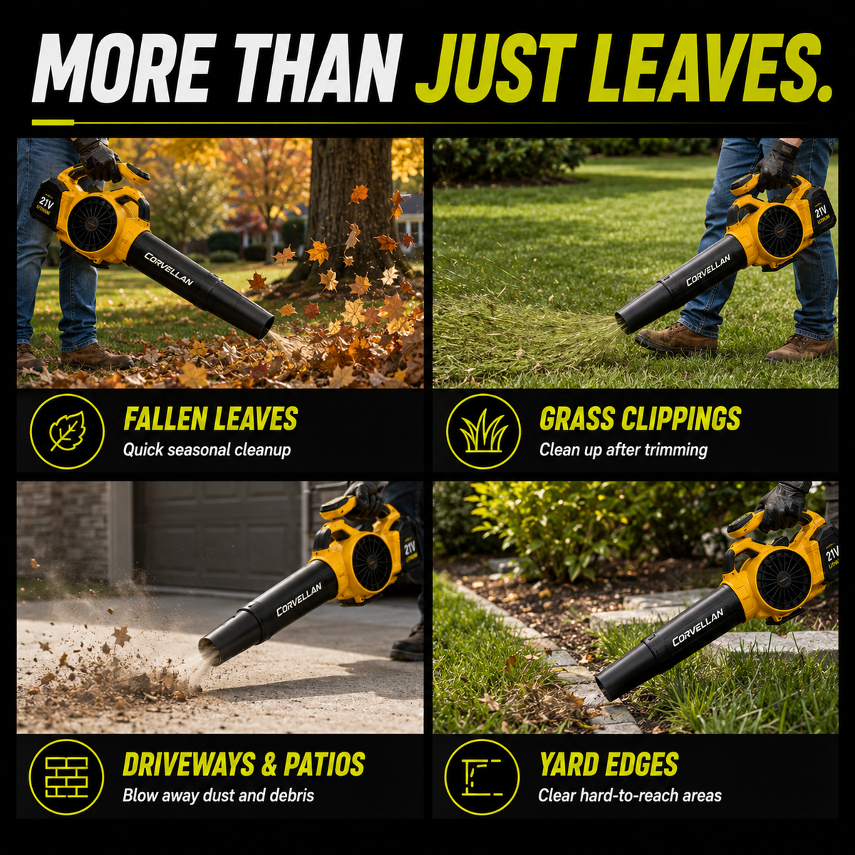 CORVELLAN Cordless Lawn Care Combo Kit – Lawn Trimmer & Leaf Blower